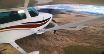 Plane above plains